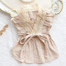 ROBE D'ETE EN LIN ET DENTELLE Taille M