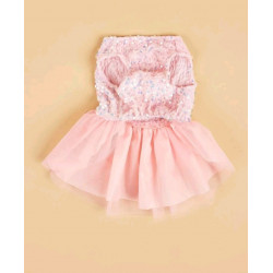 ROBE DE SOIRÉE ROSE BRODÉE Taille L