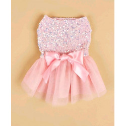 ROBE DE SOIRÉE ROSE BRODÉE Taille L