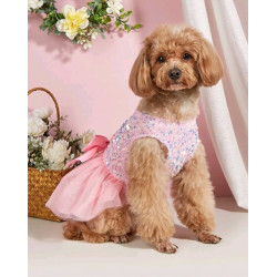 ROBE DE SOIRÉE ROSE BRODÉE Taille L