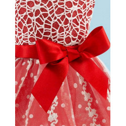 ROBE DE SOIRÉE ROUGE BRODÉE Taille S
