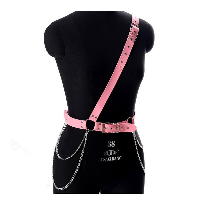 CeintureDouble PinkX - Cuir & Chaine