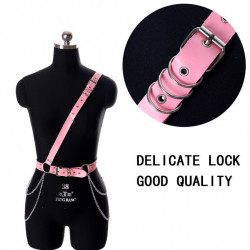 CeintureDouble PinkX - Cuir & Chaine