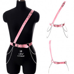 CeintureDouble PinkX - Cuir & Chaine