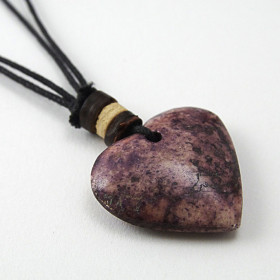 Collier Coeur mauve