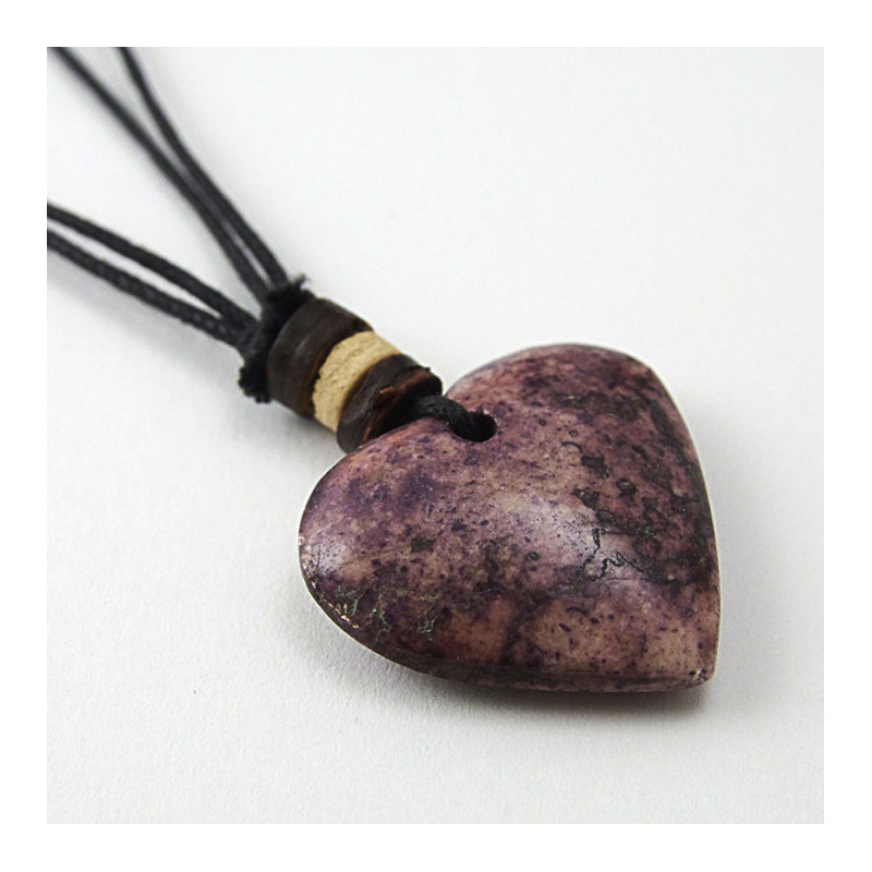 Collier Coeur mauve