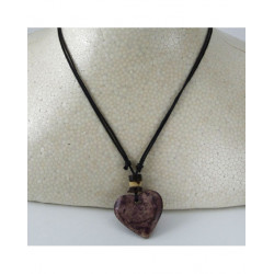 Collier Coeur mauve