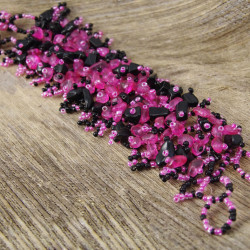 Bracelet Perles roses et noires Flexible