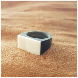 Bague Bois Nacre Rectangle