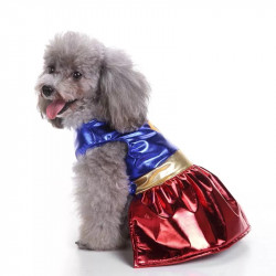 DÉGUISEMENT SUPER GIRL POUR CHIEN ET CHAT Taille M