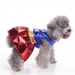 DÉGUISEMENT SUPER GIRL POUR CHIEN ET CHAT Taille M