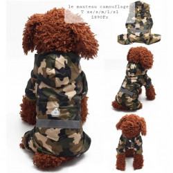 IMPERMÉABLE CAMOUFLAGE POUR CHIEN ET CHAT Taille XS