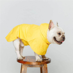 IMPERMÉABLE CIRÉ JAUNE POUR CHIEN ET CHAT Taille S