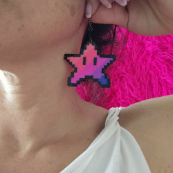 Boucles d'oreilles Etoile Mario style Sunset Pink