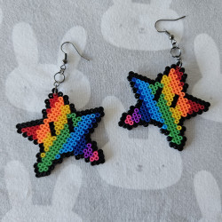 Boucles d'oreilles Etoile Mario style Rainbow