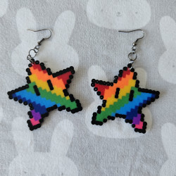 Boucles d'oreilles Etoile Mario style Rainbow