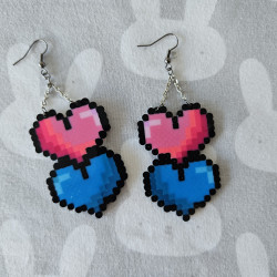 Boucles d'oreilles BIG LOVE You and Me rose & bleu