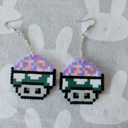 Boucles d'oreilles Champi Mario Toad Zombie Cerveau