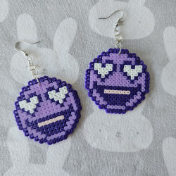 Boucles d'oreilles SMILEY Coeur mauve