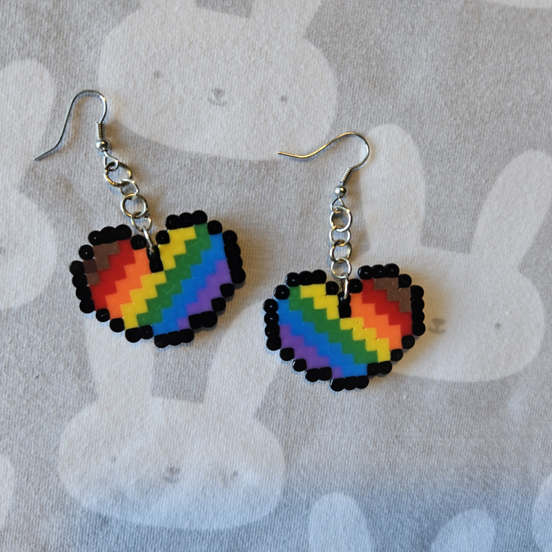 Boucles d'oreilles COEURS Rainbow style