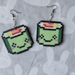 Boucles d'oreilles MAKI JAPONAIS saumon concombre MIAM