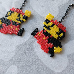 Boucles d'oreilles MARIO façon 2D Nintendo NES