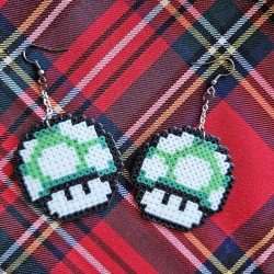 Boucles d'oreilles Champi Mario Toad classique VERT