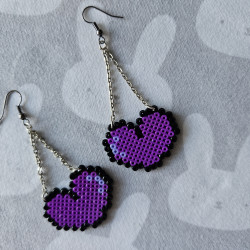 Boucles d'oreilles BIG LOVE violet kawai trop chou