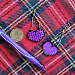 Boucles d'oreilles BIG LOVE violet kawai trop chou