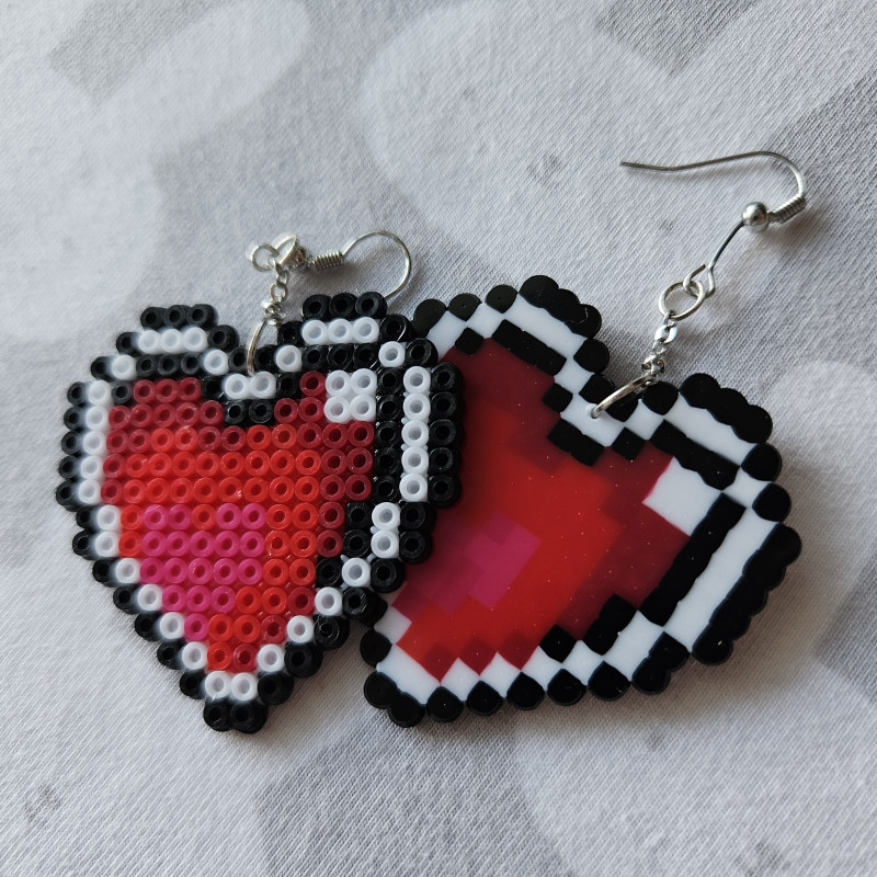 Boucles d'oreilles BIG LOVE mode ZELDA PIXEL 2D