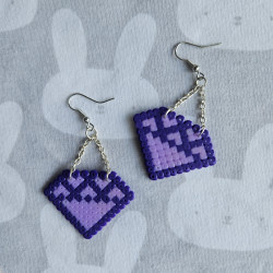 Boucles d'oreilles DIAMANTS Violet clair & foncé