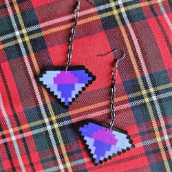 Boucles d'oreilles noir DIAMANTS Noir & Violets longs