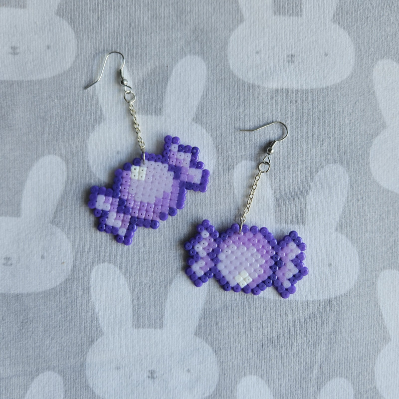 Boucles d'oreilles BONBONS emballés violets trop CUTE