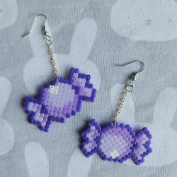 Boucles d'oreilles BONBONS emballés violets trop CUTE