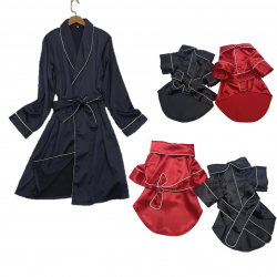 ROBE DE CHAMBRE NOIR EN SATIN Taille XL