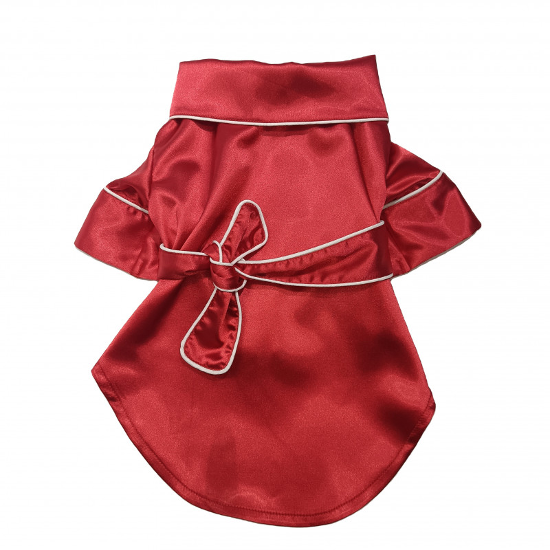 ROBE DE CHAMBRE ROUGE EN SATIN Taille XXS