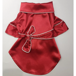 ROBE DE CHAMBRE ROUGE EN SATIN Taille XXS